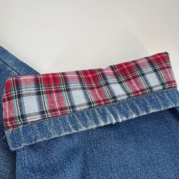 *Vintage Y2K Gap Loose Fit Plaid Flannel Lined Jeans Chore Worn Size 22 SHORT - Picture 7 of 15